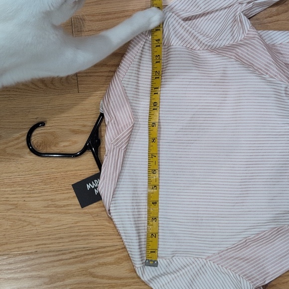 Mara Margo Women's Pink and White Lace-Up Blouse - Picture 10 of 10